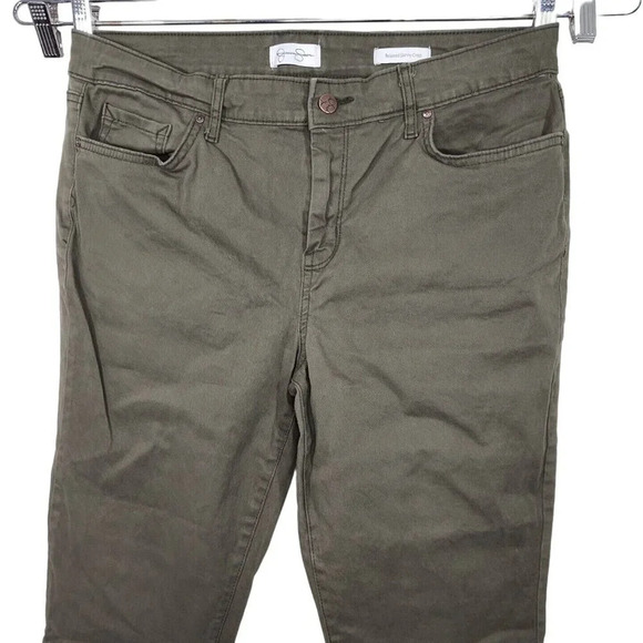 Jessica Simpson Green Relaxed Skinny Crop Pants Size 12 31 Stretch - Picture 2 of 6